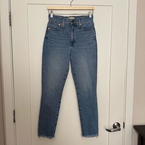 Madewell The Perfect Vintage Jeans Womens 25 Blue Straight Leg Denim Stretch